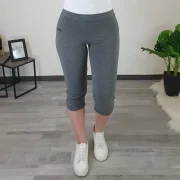 ŠPORTNE HLAČE 208 3/4 SVETLO SIVA - slika 3