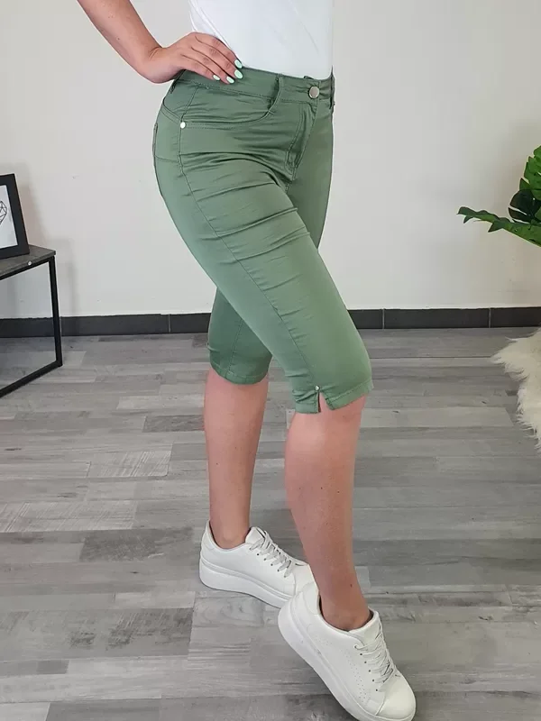 HLAČE 3A562 3/4 OLIVNA