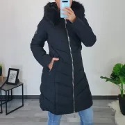 PLAŠČ P22-6662 ČRNA