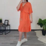 OBLEKA 10320 ORANŽNA - slika 2