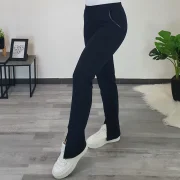 HLAČE KLARA Z RAZPORKOM TEMNO MODRE - slika 2