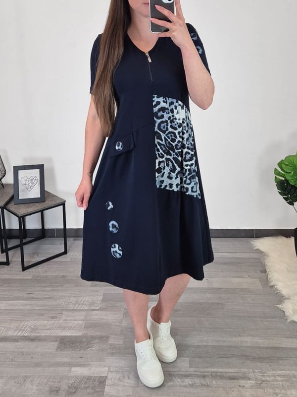 OBLEKA RAHELA TEMNO MODRA