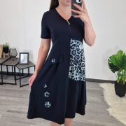 OBLEKA RAHELA TEMNO MODRA - slika 3