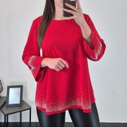BLUZA 11769 RDEČA - slika 2