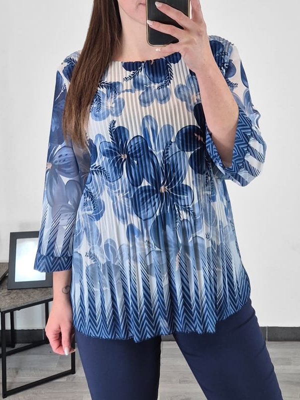 BLUZA 3127 TEMNO MODRA