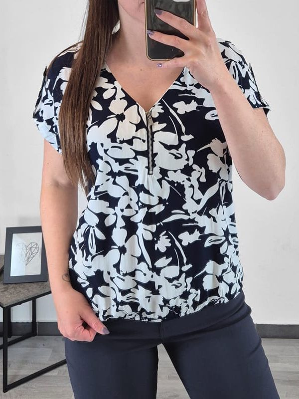 BLUZA 4618 TEMNO MODRA