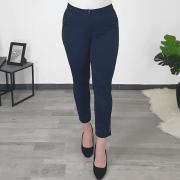 ELEGANTNE HLAČE DENISA 10649 7/8 TEMNO MODRE - slika 2