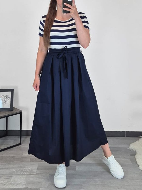 OBLEKA 8921 TEMNO MODRA