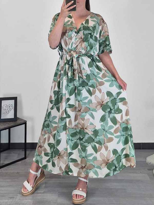 OBLEKA 1265 OLIVNO ZELENA