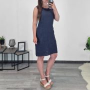 OBLEKA 29095 TEMNO MODRA