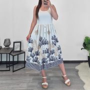 OBLEKA 86102 TEMNO MODRA