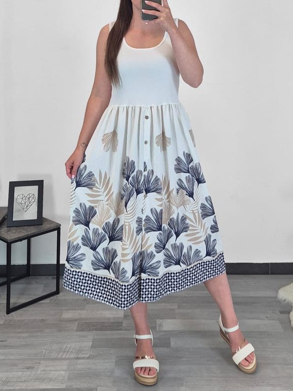 OBLEKA 86102 TEMNO MODRA