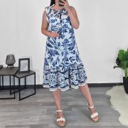 OBLEKA 21312 TEMNO MODRA