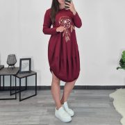 OBLEKA 10647 BORDO - slika 2