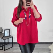 BLUZA 24671 RDEČA - slika 2