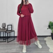 OBLEKA 1253 BORDO