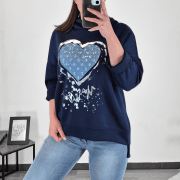 PULOVER 6116 TEMNO MODRA