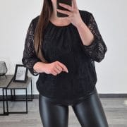 MAJICA 31731 S ČIPKO ČRNA