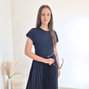 OBLEKA 11496 TEMNO MODRA