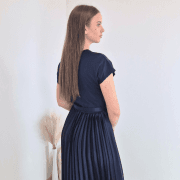 OBLEKA 11496 TEMNO MODRA