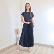 OBLEKA 11496 TEMNO MODRA