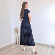 OBLEKA 11496 TEMNO MODRA