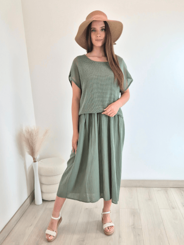 OBLEKA 25162 OLIV
