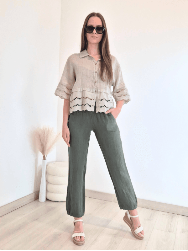 HLAČE LANNA 69041 OLIV