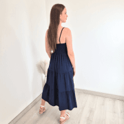 OBLEKA 51631 TEMNO MODRA