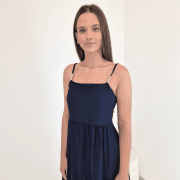 OBLEKA 51631 TEMNO MODRA