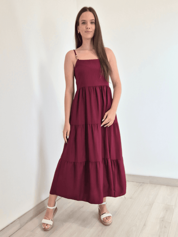OBLEKA 51631 BORDO