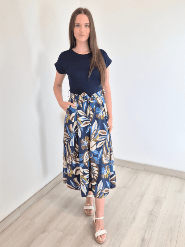 OBLEKA 12487 TEMNO MODRA