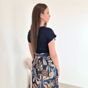 OBLEKA 12487 TEMNO MODRA