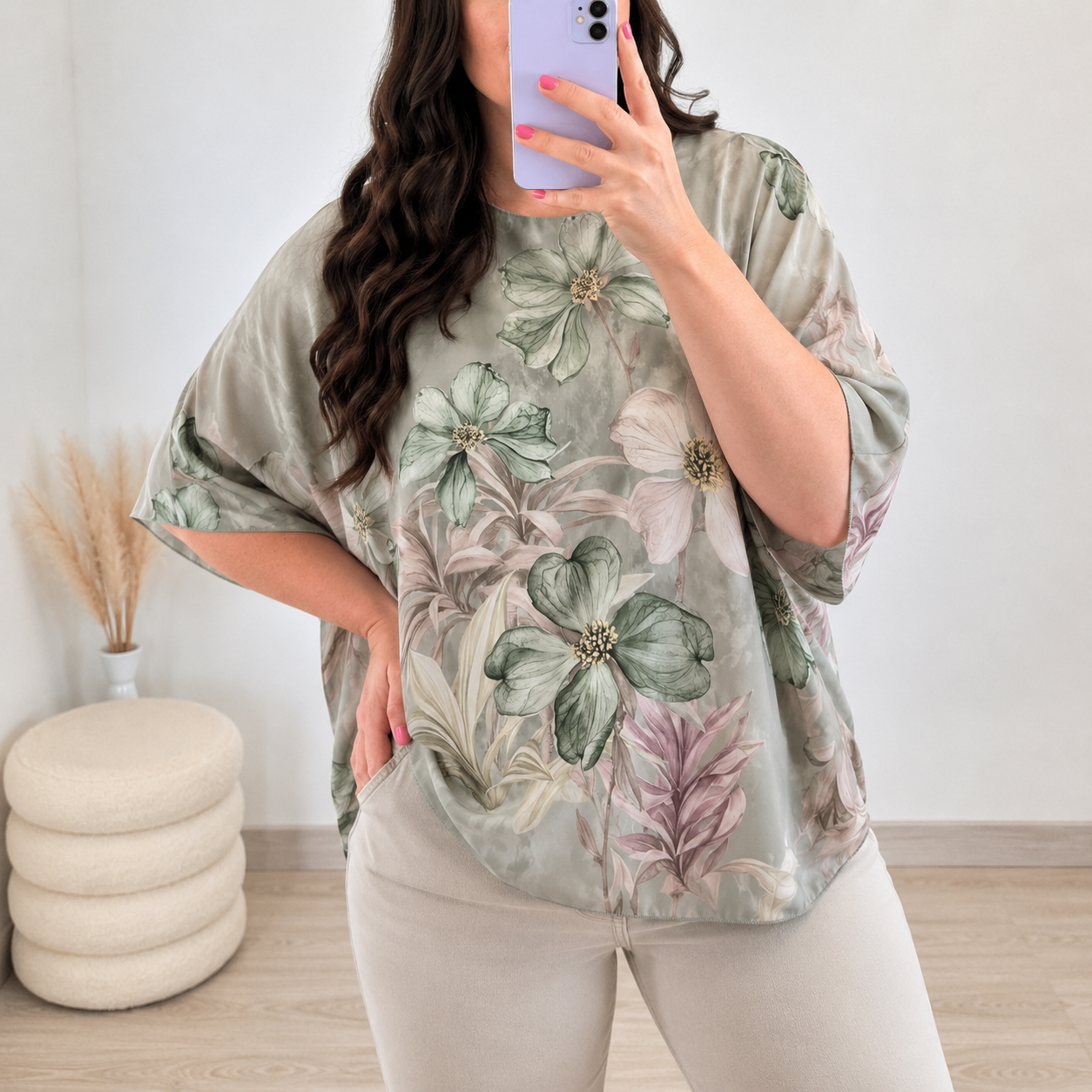 Elegantna bluza plus size BLUZA 6567B ZELENA