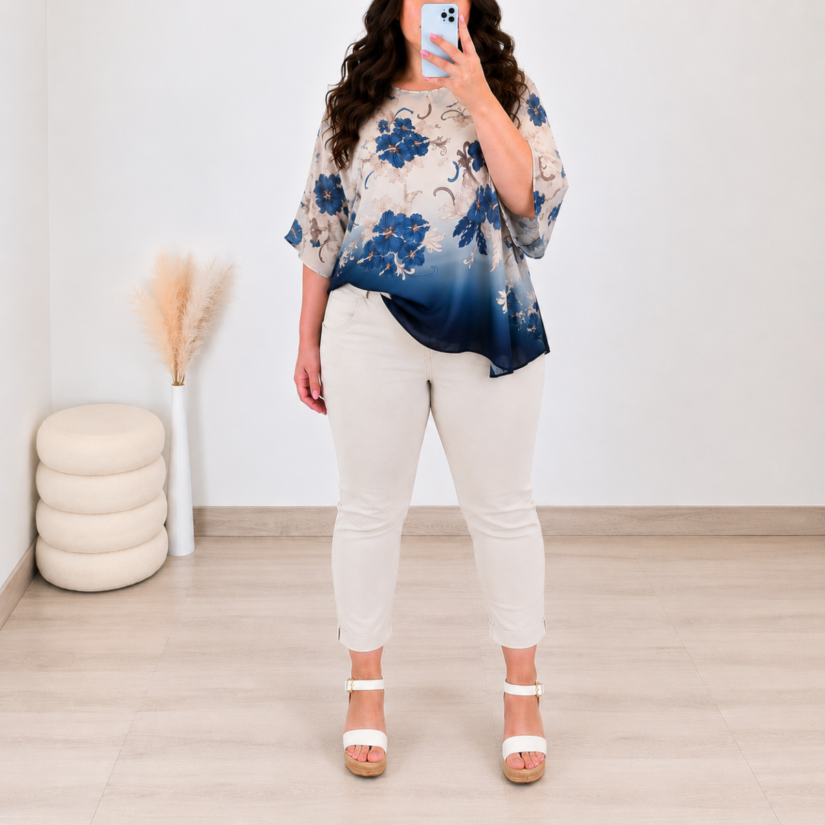 BLUZA 6567 TEMNO MODRA