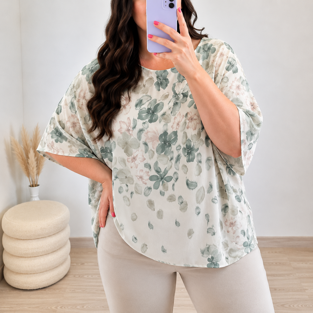 Elegantna bluza plus size BLUZA 6567A ZELENA