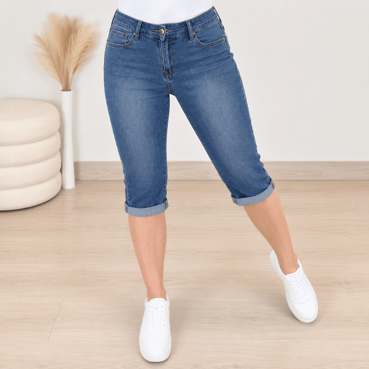 Tanke jeans kapri hlače 3/4 JEANS HLAČE MG5771