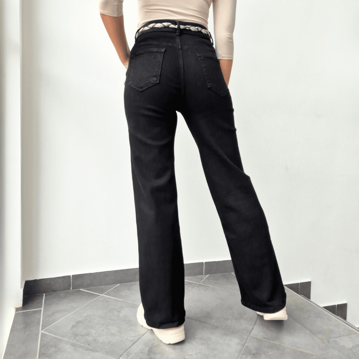 JEANS HLAČE MG7753B ČRNE