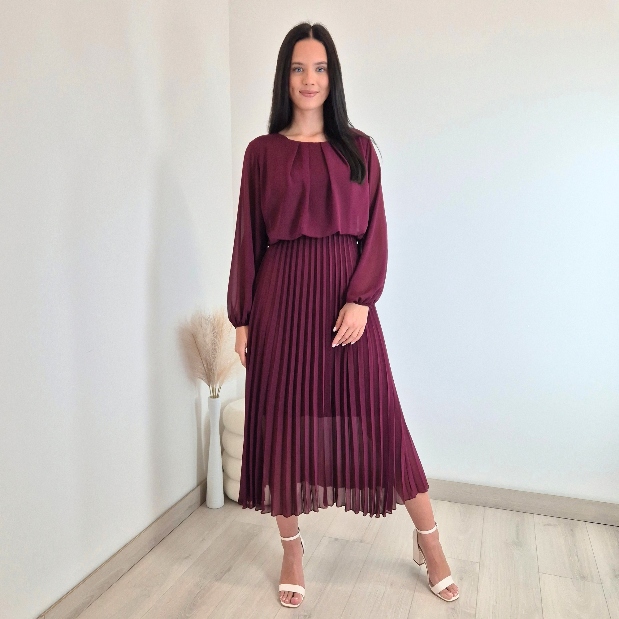 2 OBLEKA 24177 BORDO