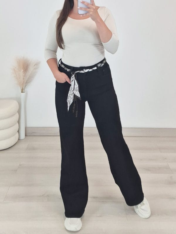 JEANS HLAČE MG7753B ČRNE