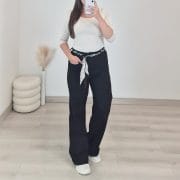 JEANS HLAČE MG7753B ČRNE