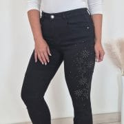 PUSH UP JEANS HLAČE MG6950B ČRNA