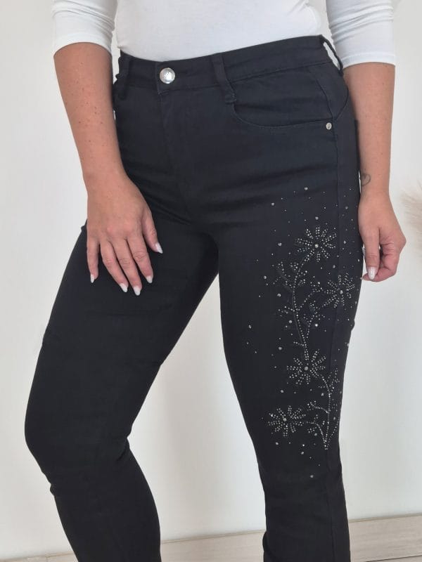 PUSH UP JEANS HLAČE MG6950B ČRNA