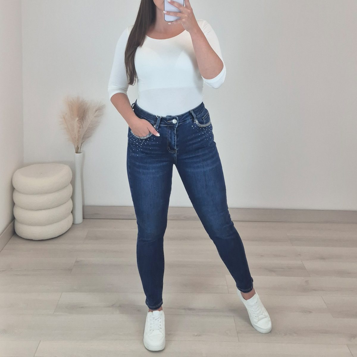 JEANS HLAČE F7755