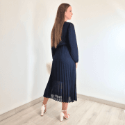 OBLEKA 21613 TEMNO MODRA