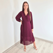 OBLEKA 21613 BORDO
