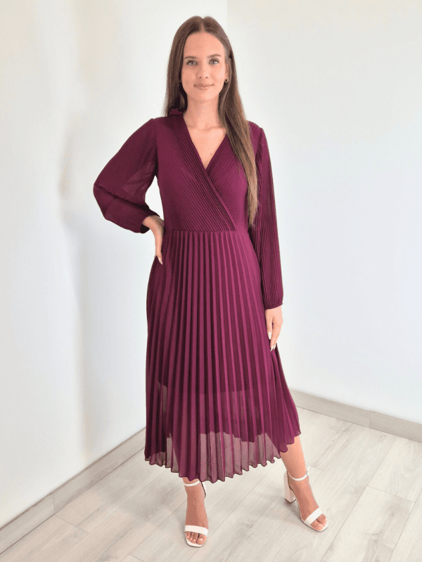 OBLEKA 21613 BORDO