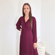 OBLEKA 21613 BORDO