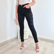 PUSH UP JEANS HLAČE MG6950B ČRNA
