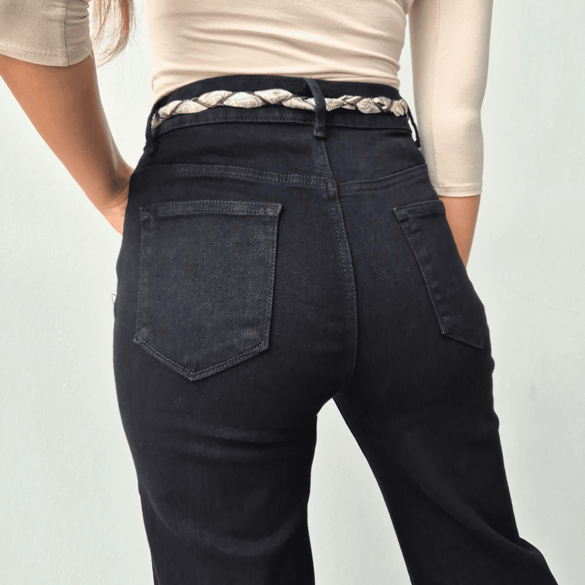 JEANS HLAČE MG7753B ČRNE